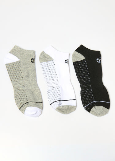 Lot de 3 Socquettes logo, assorti Gris/Noir/Blanc