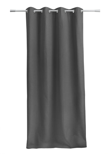 Rideau thermique polaire effet natté finition oeillets Gris
