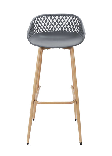 Tabouret de bar avec dossier ajouré Gris