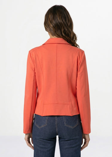 Veste courte zippée droite maille milano Capucine