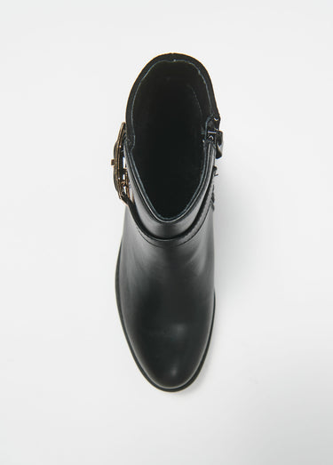 Boots bi matière à talon avec boucle Noir