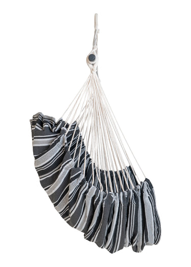 Hamac tissu à suspendre forme balançoire Gris/Noir