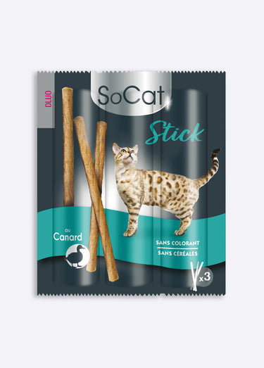 Sticks pour chat, recette sans céréales, Canard