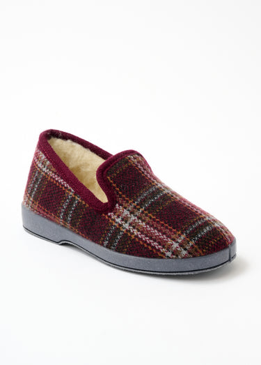 Chaussons largeur confort mixtes fourrés Bordeaux