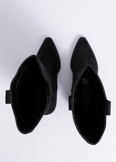 Bottes suédine pointues thème western Noir