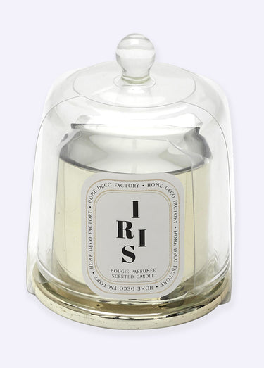 Bougie bijou surprise + cloche verre Iris