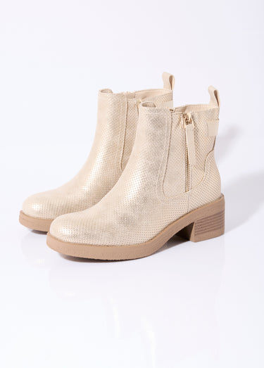 Bottines perforées à talon et zip Dore