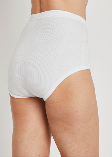 Culottes taille haute côtelée - lot de 2 Blanc Lotde 2