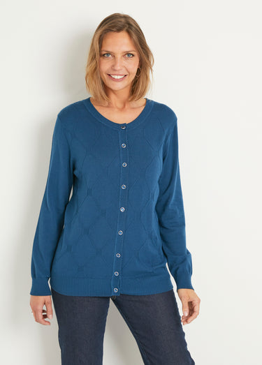 Gilet cardigan uni boutonné modal mélangé Canard