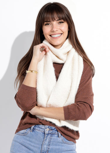 Echarpe chaude en maille mousseuse Blanc