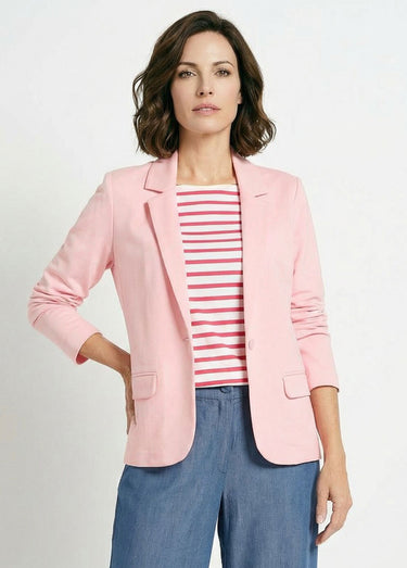 Veste droite boutonnée maille milano unie Rose bonbon