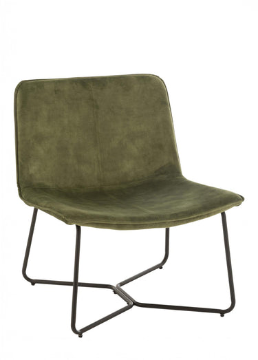Fauteuil épuré, large assise velours Vert