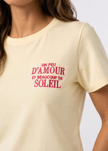T-shirt manches courtes Amour et Soleil Jaune
