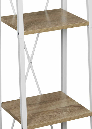 Etagère design métal clair et bois Bois / Blanc