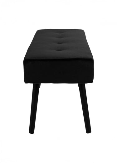 Banc monochrome en velours capitonné Noir