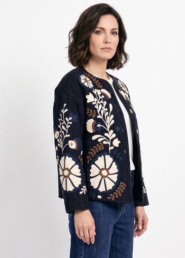 Veste matelassée inspiration bohème Noir