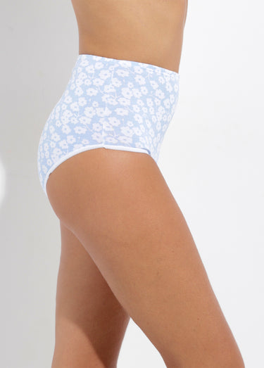 Culotte taille haute imprimée - lot de 4 Bleu / Blanc