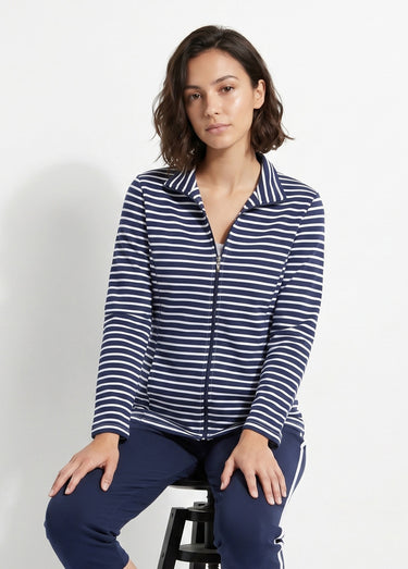 Veste zippée détente col montant Raye Marine