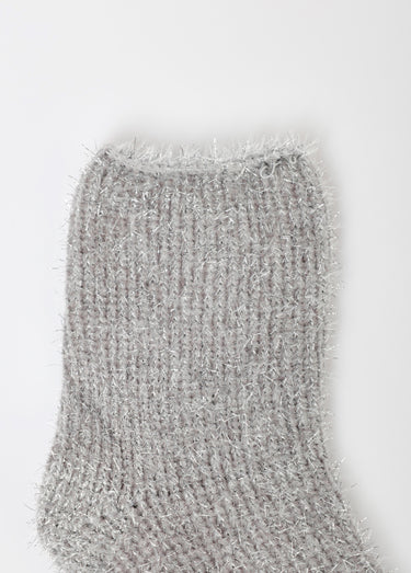 Paire de Chaussettes en maille chenille Gris Clair