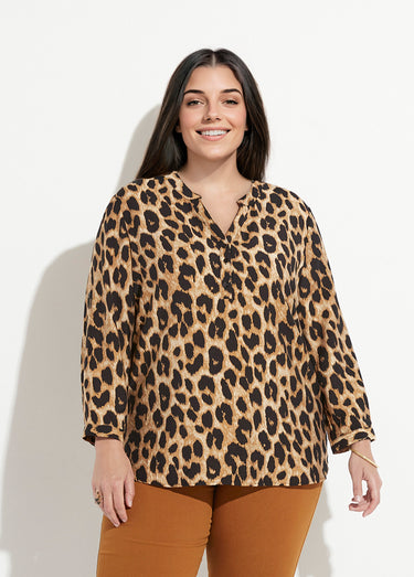 Blouse manches longues motif léopard Leopard