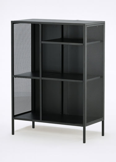 Bibliothèque ouverte, cotés grillagés Noir