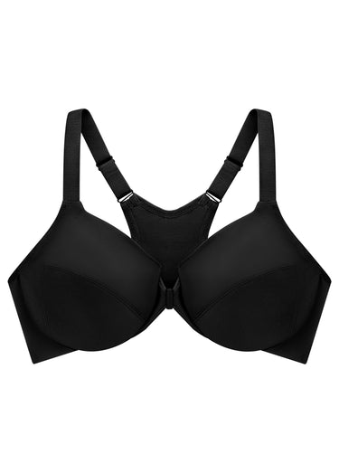 Soutien-gorge WonderWire Grandes Tailles Effet Amincissant, à Armatures et Fermeture Frontale n°1247 Noir