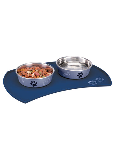 Set de table anti dérapant pour animaux Bleu