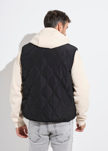 Veste sans manches casual réversible Beige/Noir