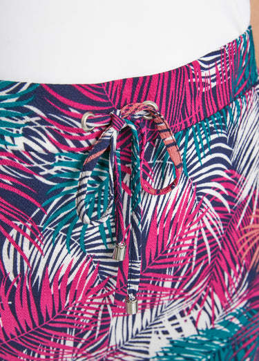 Pantalon fluide taille élastiquée Imprime Fuchsia