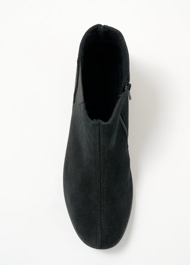 Boots largeur confort zippées élastiquées cuir Noir