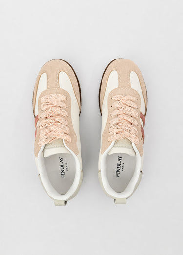 Sneakers vintage avec lacets fantaisie Rose