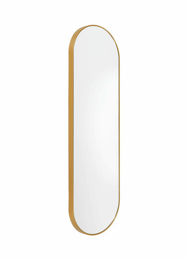 Miroir ovale chic, bord métallisé Dore
