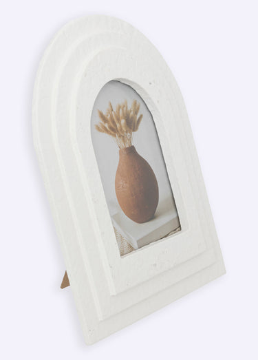 Cadre photo en bois forme arche, 10x15cm Blanc