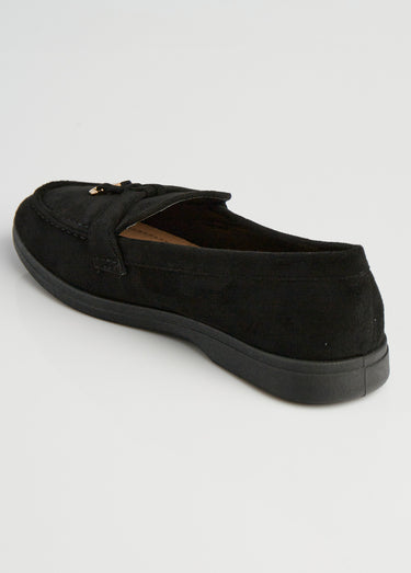 Mocassins style loafers aspect daim Noir
