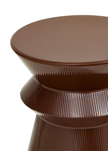 Table d'appoint acier forme totem MAYA Chocolat