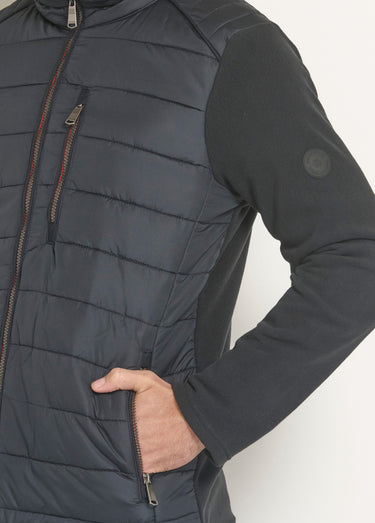 Veste matelassée zippée détails polaire Noir