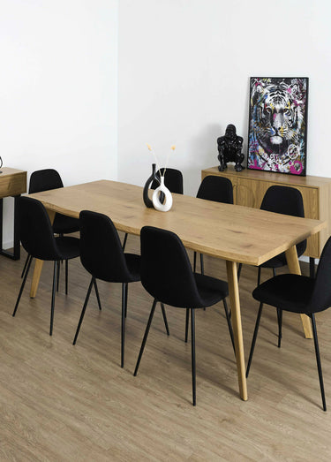Table extensible avec bords irréguliers Marron