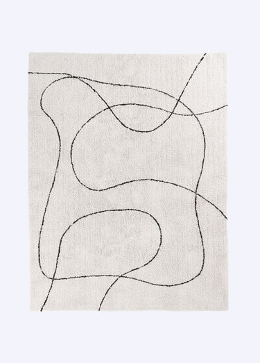 Tapis coton motif lignes 160x230cm Imprimé noir