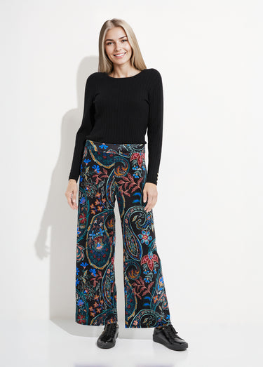 Pantalon en velours, imprimé cachemire Noir Imprime