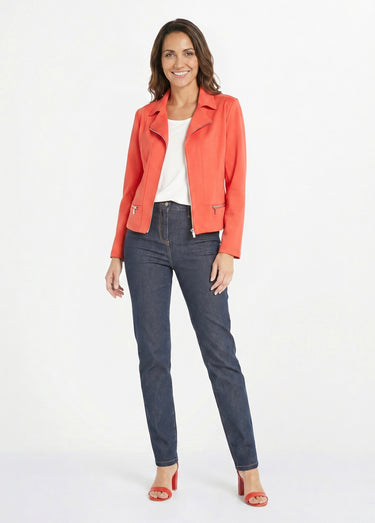 Veste courte zippée droite maille milano Capucine
