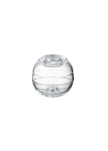 Bougeoir 2 en 1 en verre forme boule Blanc