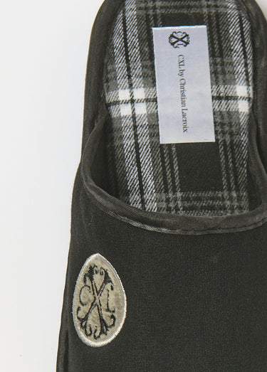Chaussons forme mules chic avec logo Noir