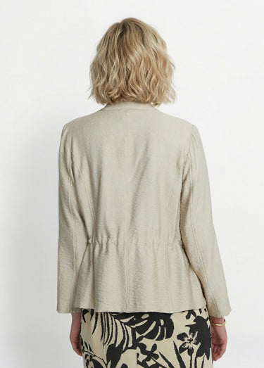 Veste saharienne sans col manches longues Sable