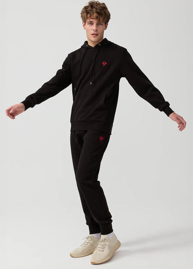 Sweat shirt à capuche poche kangourou Noir