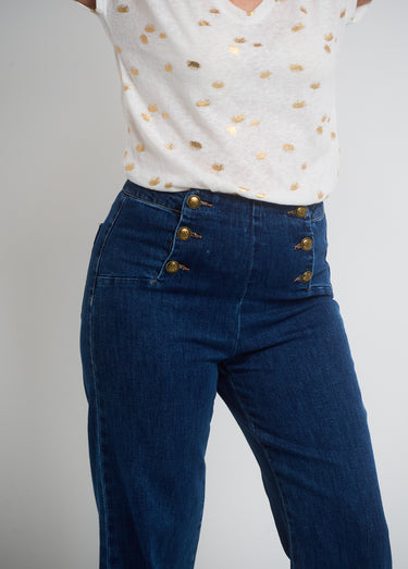 Pantalon à pont en jean coupe flare Brut