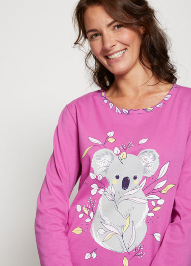Pyjama coton imprimé motif koala Rose