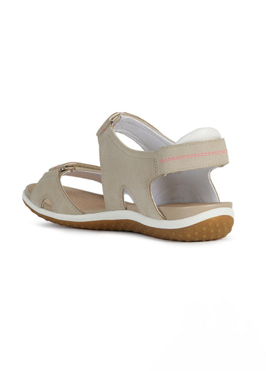 Sandales sportwear à scratchs Taupe