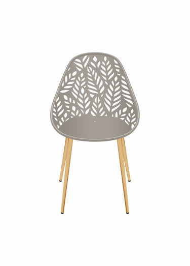 Chaises d'extérieur dossier feuilles Taupe