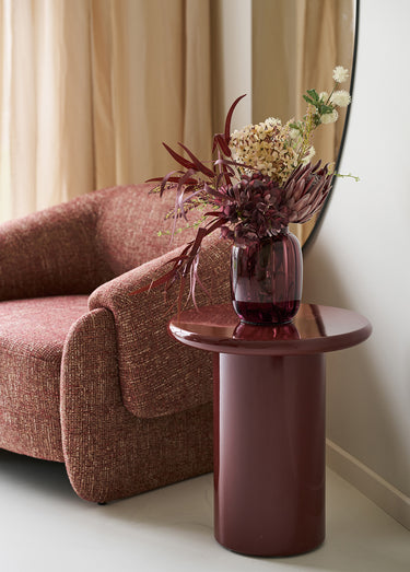 Table d'appoint aspect laqué OTAGO Bordeaux
