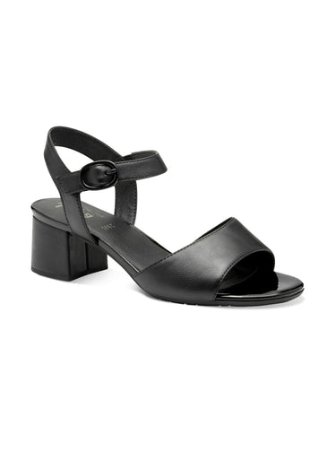 Sandales chic avec bride et talon recouvert Noir